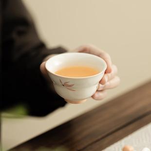 兰花风铃陶瓷茶杯主人杯个人杯家用茶盏喝茶杯子品茗杯功夫茶具