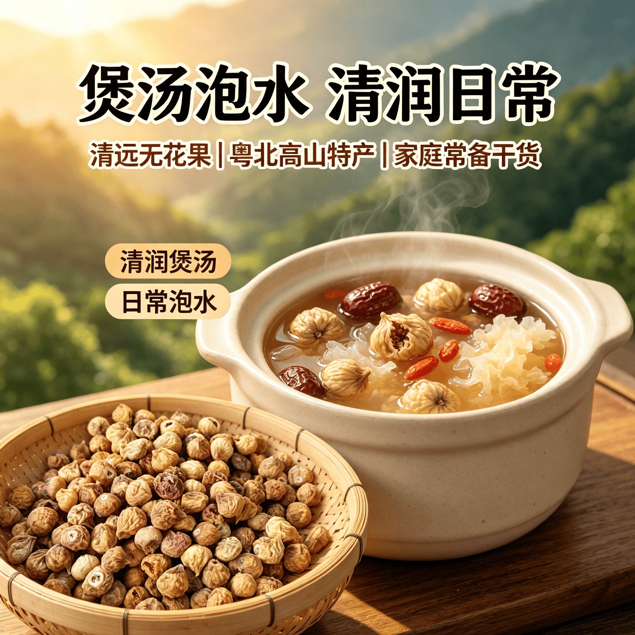 广东清远农家自产高山优质无花果无硫熏煲汤糖水煮粥特级新鲜干货