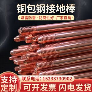 铜包钢接地棒电解离子避雷接地针防雷接地棒镀铜接地棒锥形镀铜钢