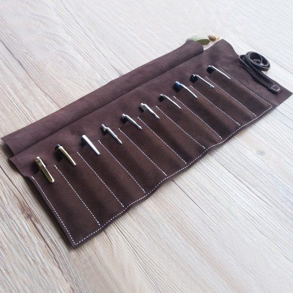 钢笔收藏袋简约牛皮卷笔帘创意真皮大容量保护套笔袋复古收纳包,文具电教/文化用品/商务用品,笔袋,淘宝优惠券,粉丝福利购,淘宝优惠卷