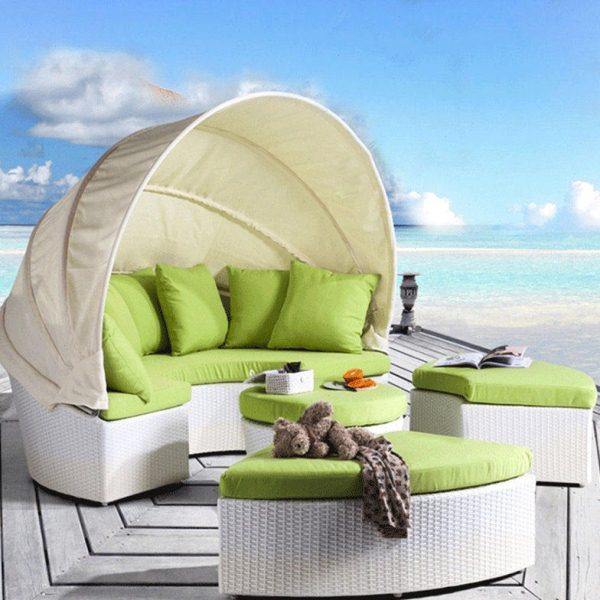 户外躺床圆床庭院藤编沙发露天沙滩躺椅阳台泳池懒人床室外大圆床,住宅家具,躺床,淘宝优惠券,粉丝福利购,淘宝优惠卷