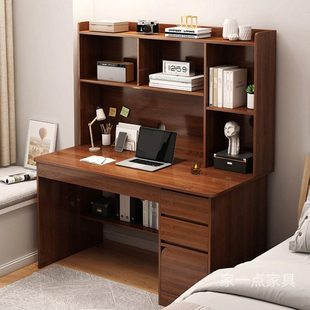 家用学生高中生多功能书桌书柜一体小户型房间单人窄学习桌DJ704