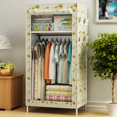 收纳衣柜单人多功能迷你小衣橱宿舍简易布艺组装 钢架结实便捷衣柜