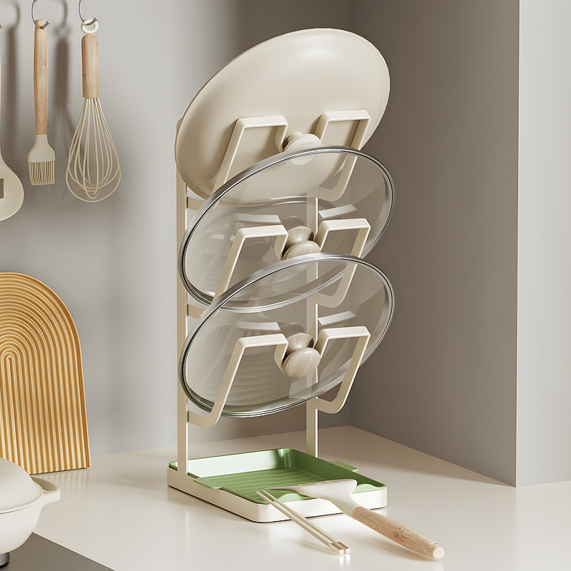 厨房放锅盖架子置物架多层锅铲架台面收纳架窄小型沥水架带接水盘
