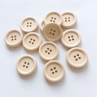 10到30mm原木四眼木扣子实木手工圆形木质纽扣儿童扣衬衣大衣扣