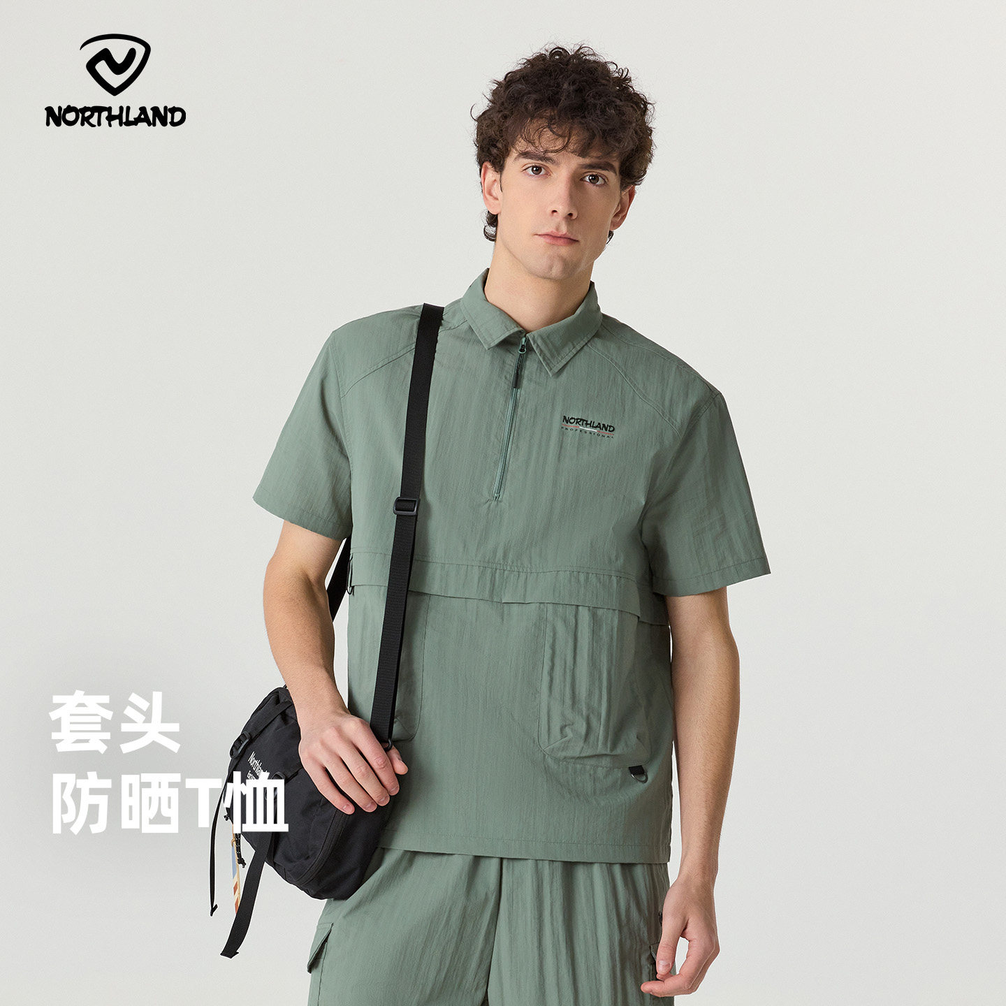 诺诗兰男女防泼防晒短袖T恤图片