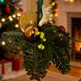 好红专属 永生花材质装 暖橙叮当 松果星芒挂坠 饰墙挂