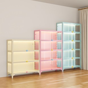 铁皮展示柜玻璃门手办柜家用客厅陈列柜酒柜积木玩具摆件收纳柜子