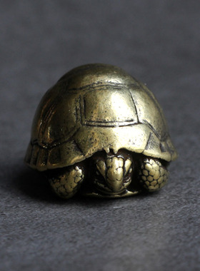 实心纯黄铜办公桌面小摆件乌龟古铜茶宠饰品工艺品礼品手把玩件