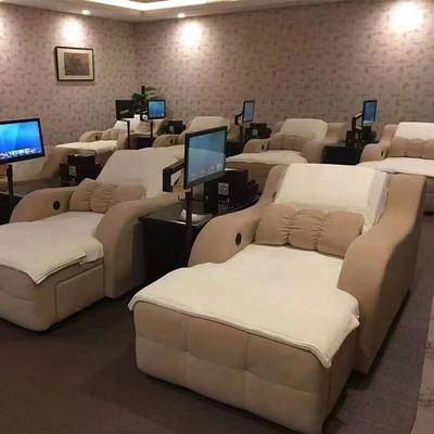 洗浴中心休息大厅沙发电动足浴沙发桑拿会所洗脚按摩床带电视