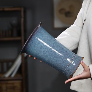 香阁紫砂 中式釉面高兰花盆 古典手工蕙兰寒兰花盆桌面绿植花器