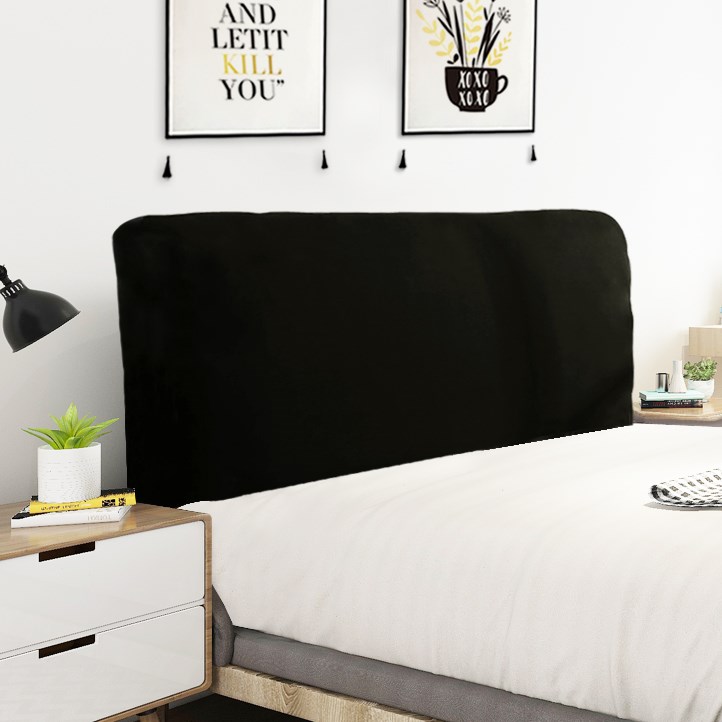 纯色全弹力布艺全包床头罩子靠板靠背罩皮床软包防尘盖