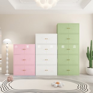 家用小型铁艺绘本模块柜自由落地书柜矮柜置物柜