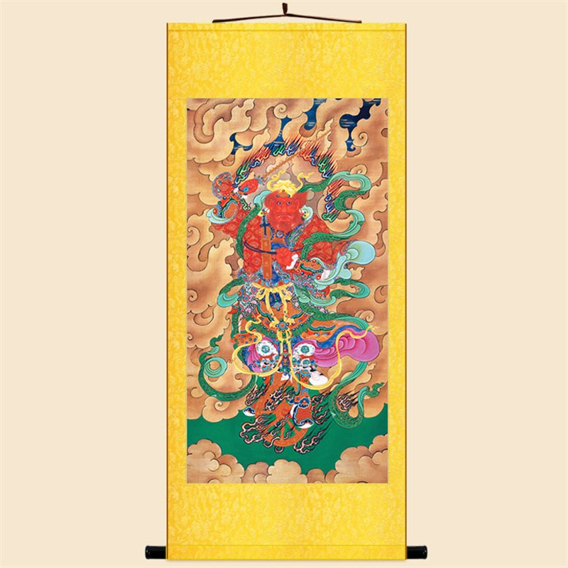 王灵官画像挂图 护法镇山神将神像画 绢布卷轴挂画装饰画来图定制