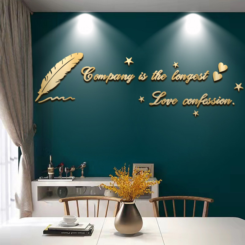 电视背景墙面装饰3d立体字母墙贴纸自粘卧室床头客厅温馨房间布置