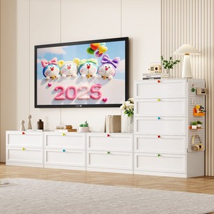 客厅电视柜卧室床尾储物柜收纳置物柜靠墙柜子 家用钢制五斗柜新款
