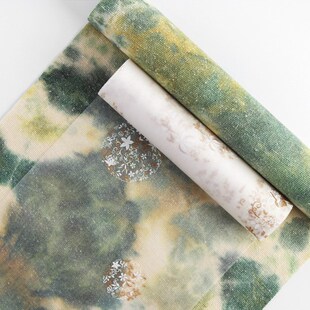 爱茶屋天色茶席珍珠纱烫金团花+星空染麻茶席桌旗防水席两条搭配