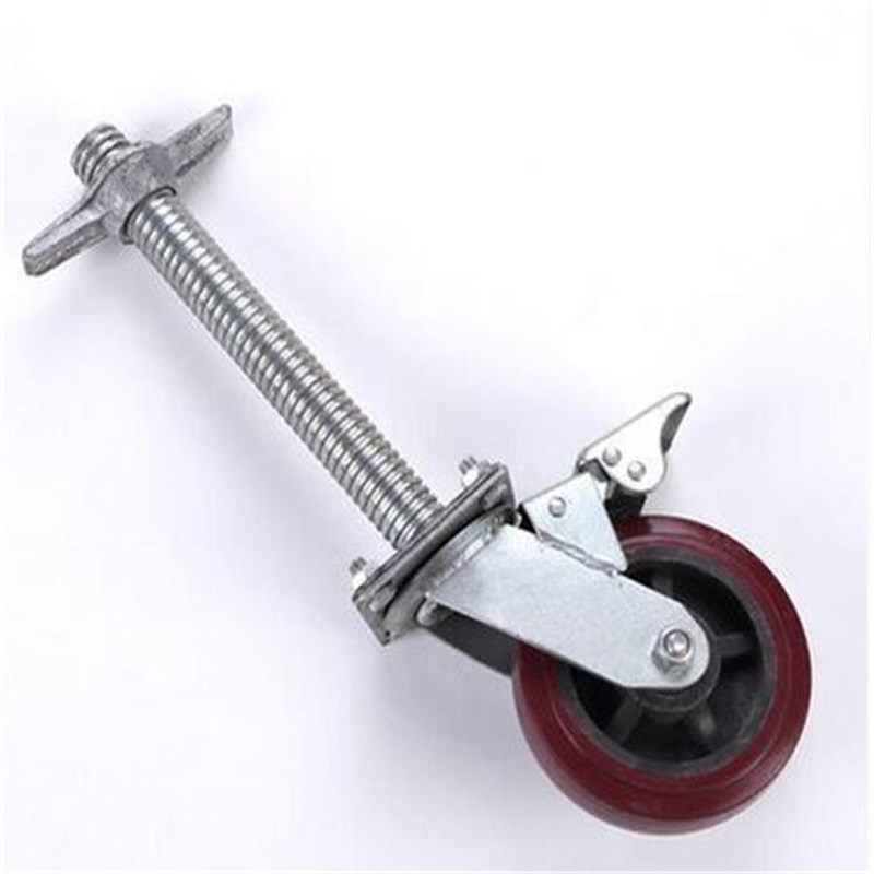 移动鹰架轮子转向轮活动架子丝杆脚轮6寸滑轮8底座万向轮带煞车