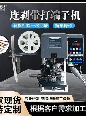 全自动连剥带打端子机剥皮端子电缆线 线多芯线 线护套剥皮机一体