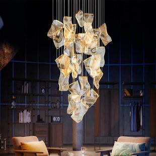 跨覆式 楼商场工大厅吊灯境北欧轻奢别寓墅公餐厅长吊灯led程定制
