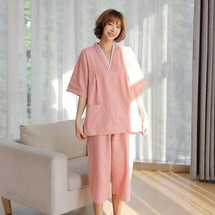 家居睡衣按摩桑拿服浴服 汗蒸服女高档亚麻可爱情侣装 男款 大码 长款