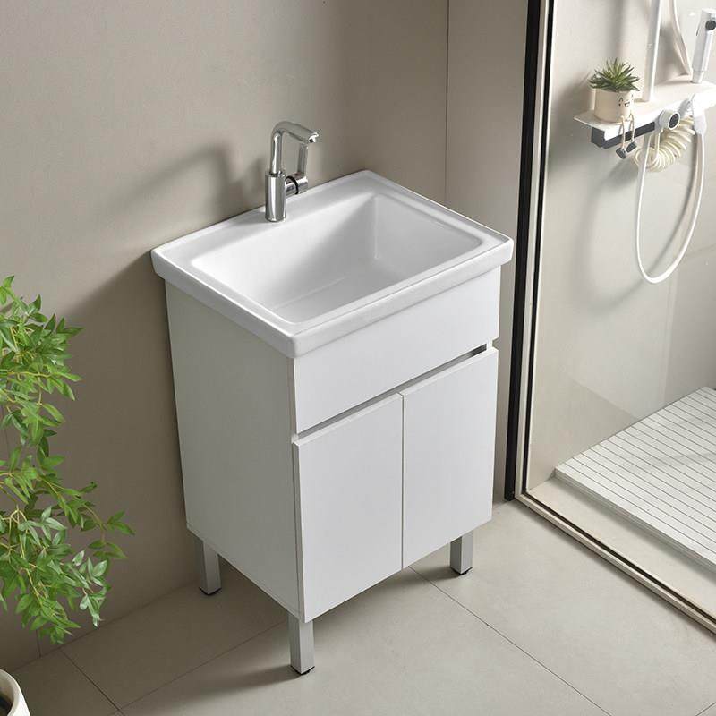 蜂窝铝阳台洗衣柜洗衣池水槽陶瓷一体台盆落地浴室柜家用单柜定制