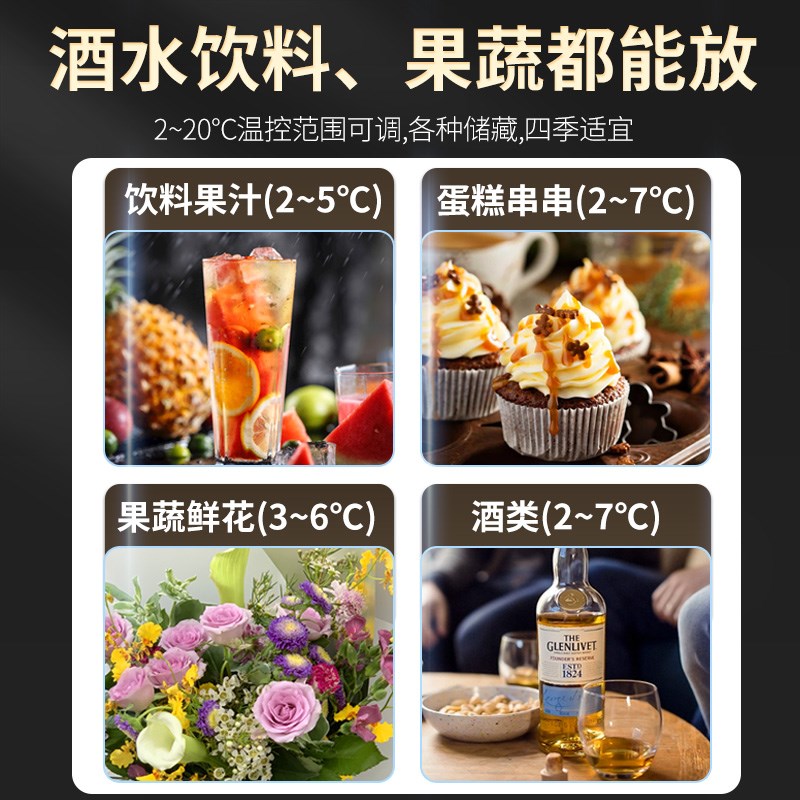 立式网红酒水展示柜冷藏柜啤酒柜饮料柜冰柜商用冷柜超市酒吧冰箱