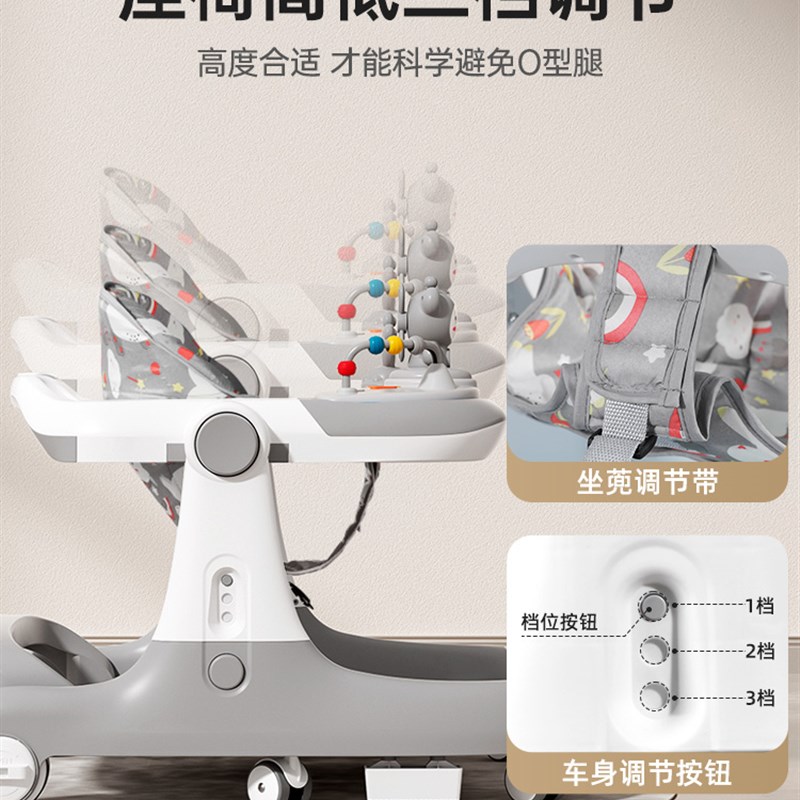 学步车防o型腿婴幼儿童多功能6到18个月宝宝周岁三合一走路手推车