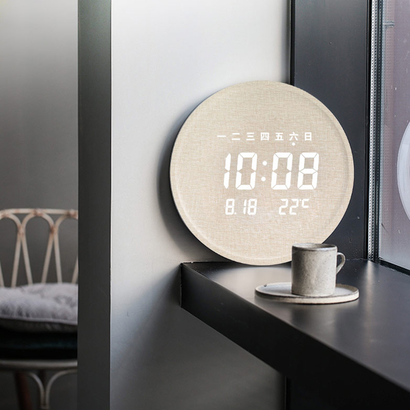 LED电子钟表夜光挂钟客厅家用时尚创意时钟挂墙轻奢简约现代挂表