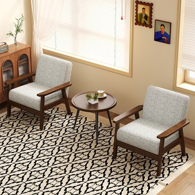 小户型客厅简易双人沙发经济型房间窄版两人位以休息区公寓小尺寸