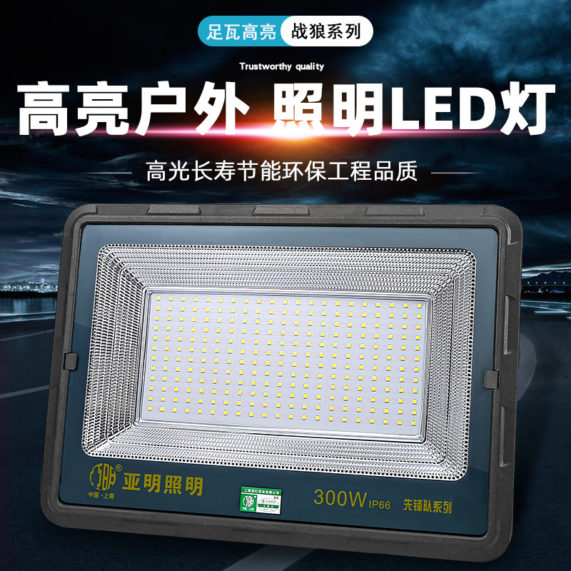 亚明LED探照灯强光户外超亮220v足瓦投光灯大功率工程灯广场厂房