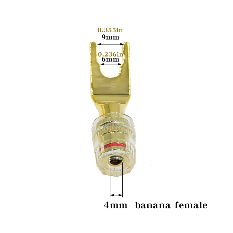 无损纯铜音响插座音箱线插头转换头转接线器Y型叉子转香蕉头母
