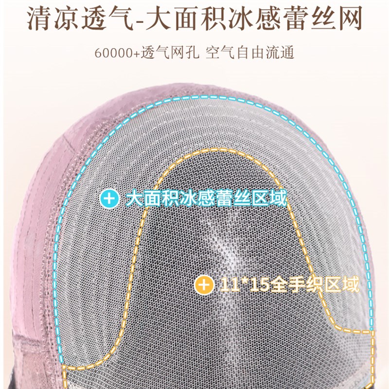 假发真发全真人发女短发全头头套波波自然隐形新款蕾丝假发帽长发