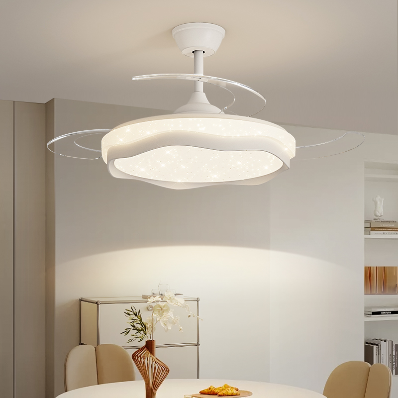 帕莎现代简约隐形风扇灯2025新款个性创意静音电扇一体餐厅吊扇灯
