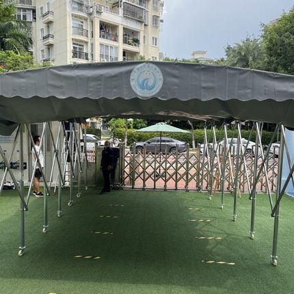定制户外大型电动推拉棚移动帐篷活动伸缩雨棚停车棚遮阳雨篷防水