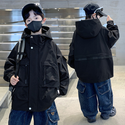 男童春秋装外套中大童洋气风衣