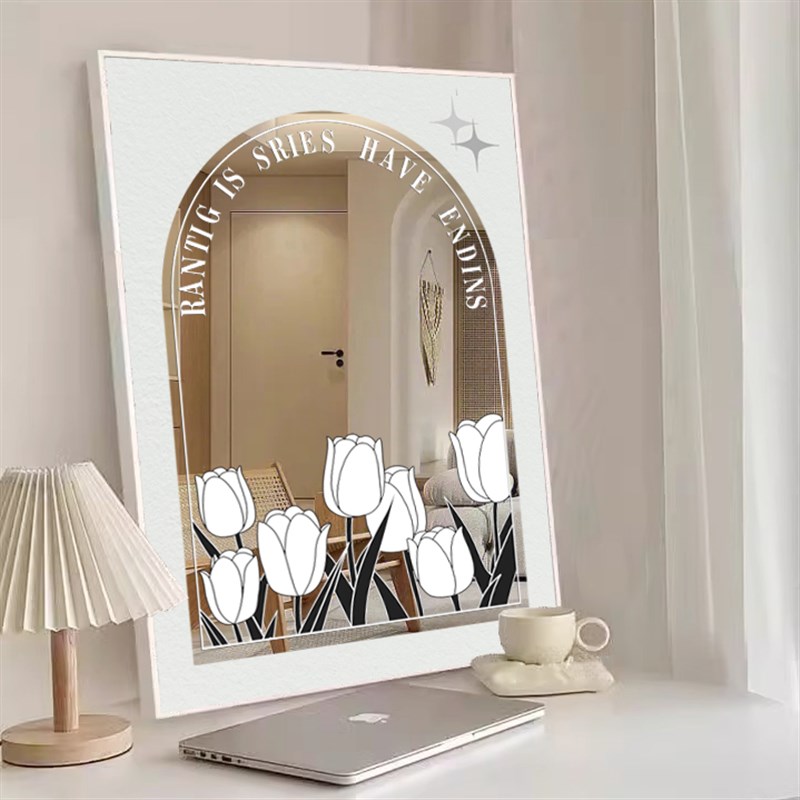 奶油风挂画 画镜面画 画软装摆件郁金香装饰画 画几何挂画 画网红