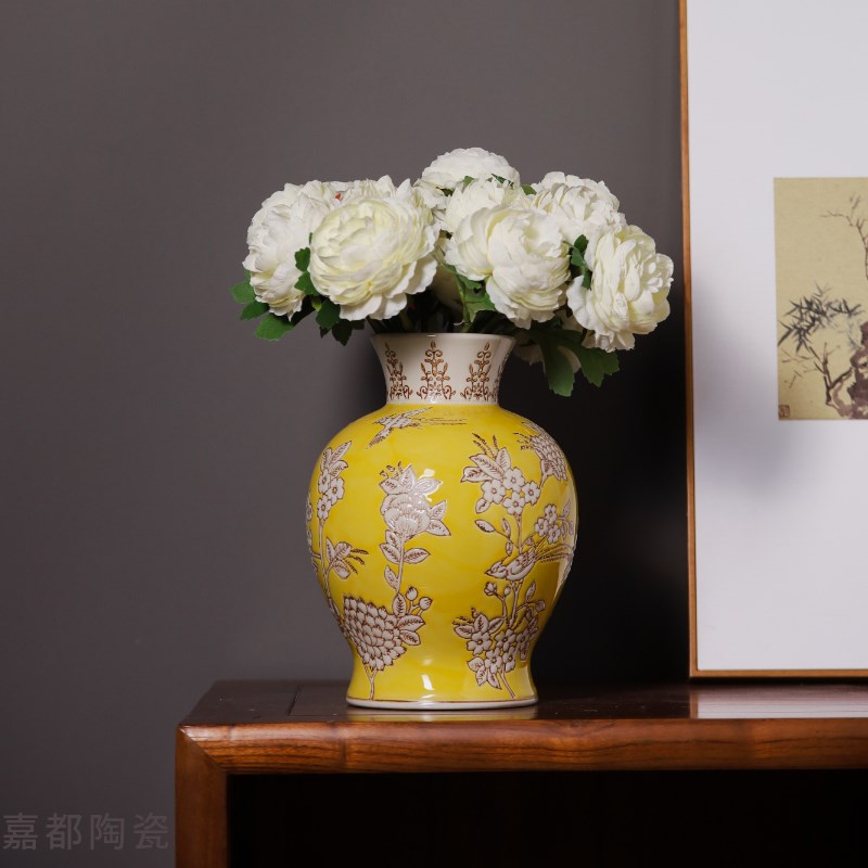 景德镇陶瓷花瓶青花瓷新中式花瓶中式客厅插花摆件家居装饰品