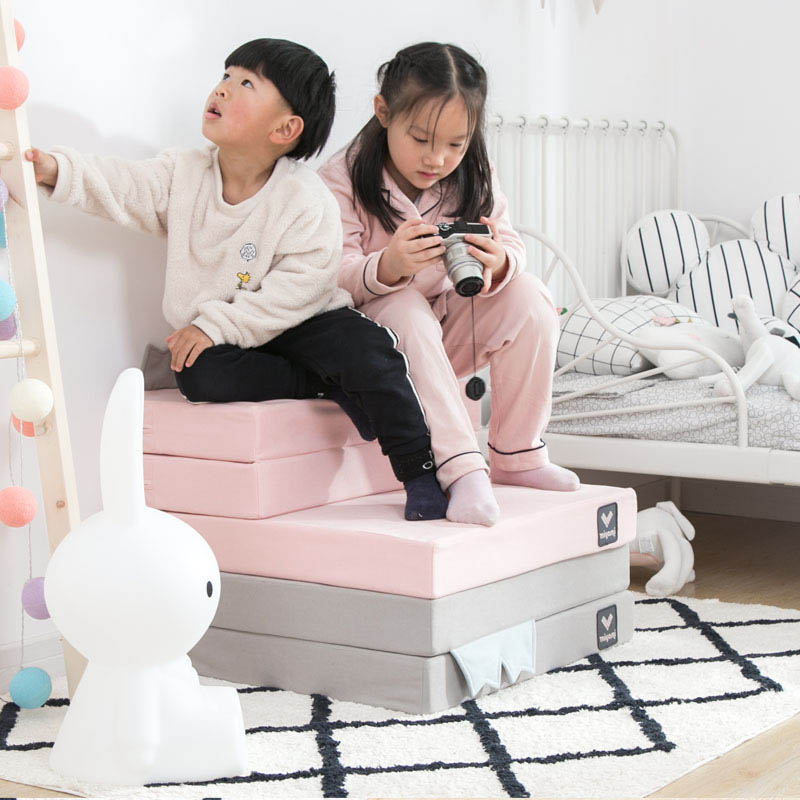 宝宝防摔地垫加厚床边卧室婴儿爬行垫海绵垫子可拆洗儿童折叠沙发