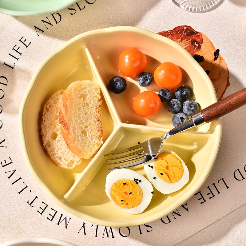 211减脂餐盘分格大人定量控食三格陶瓷微波炉分餐盘带盖