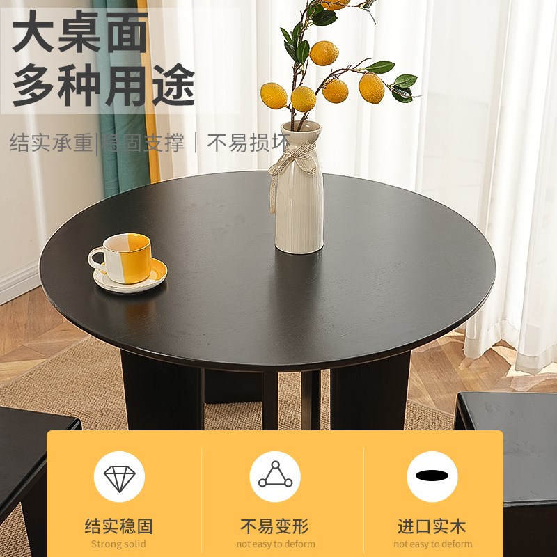 中古实木椅法式侘寂风餐椅家用换鞋网红高级感设计师简约梳妆櫈子