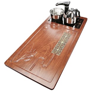 家用全自动电磁炉一体功夫茶具大号新款 茶盘套装 茶台整套托盘家用