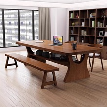 简约现代实木书桌椅去客厅化双层学习桌写字桌书法桌工作台长桌子