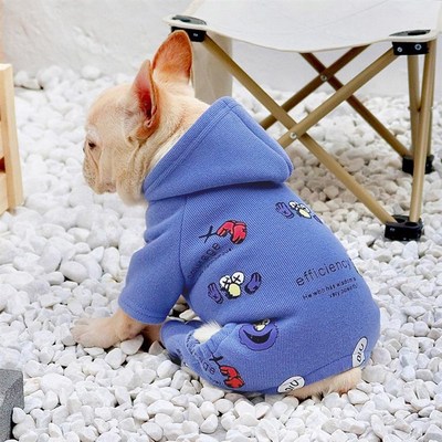 网红狗狗衣服四脚秋冬款幼犬小型C犬巴哥法牛法斗衣服加绒厚款冬