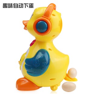宝宝电动玩d具会小蛋的下童子音乐车男孩女孩1-3岁会动的儿鸭玩具