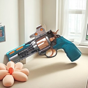 子童玩具枪宝g宝声光冒烟喷雾左电手枪振动伸缩男孩儿轮动玩具手