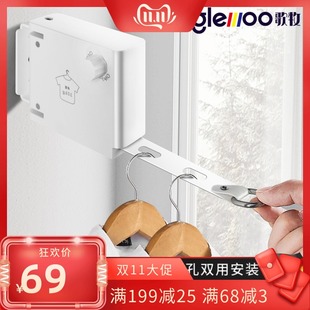 免打孔伸缩晾衣绳阳台隐形晾x晒神器晒被室内晒衣被家用收缩晾衣