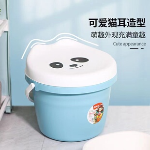 塑料水桶家用储物凳加厚儿童玩具卡通收纳桶可坐带盖桶凳水桶凳