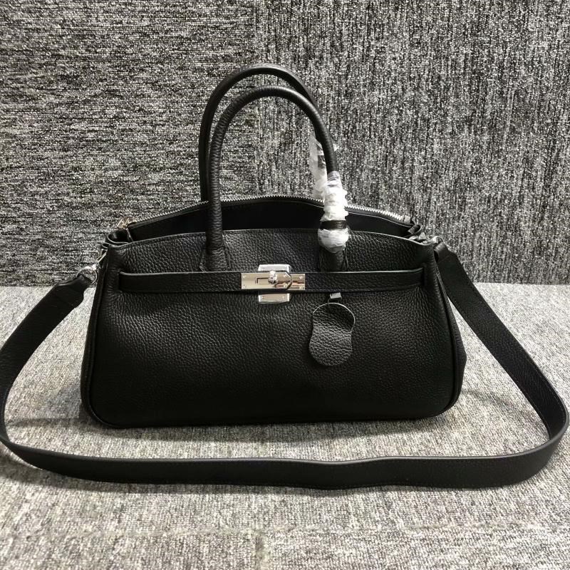 女包定型包真皮女包秋冬百搭头层牛皮女手提包铂金包锁扣单肩包图片