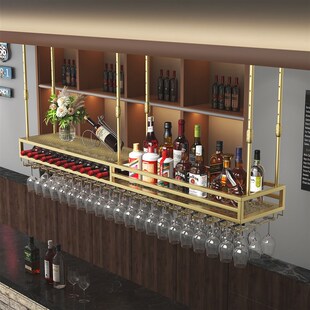 吧台吊架置物架红酒架子摆件葡萄酒架悬挂酒杯架倒挂红酒柜展示柜